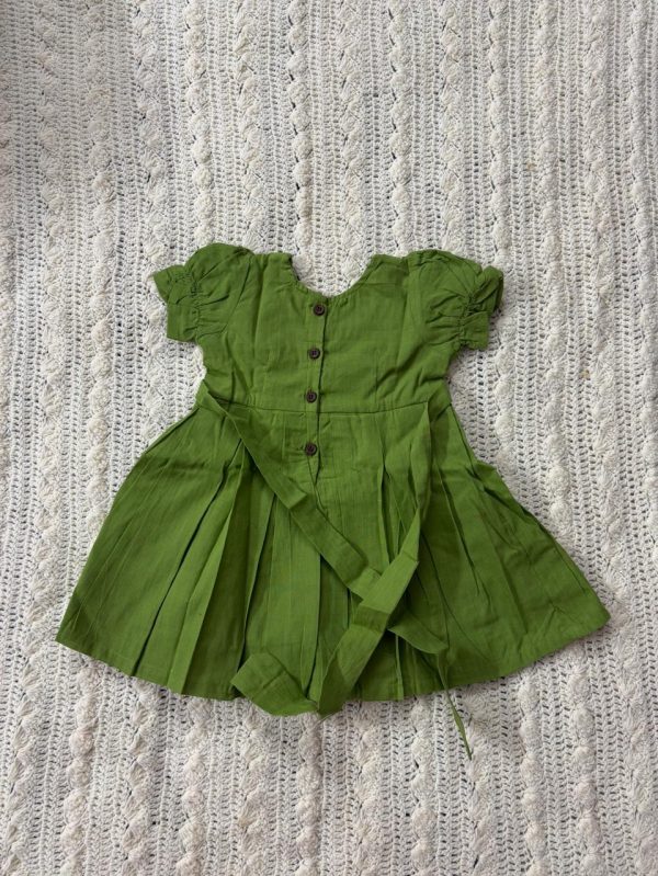 Meadow green dress with Peter pan collar - Tissage Eco Clothing